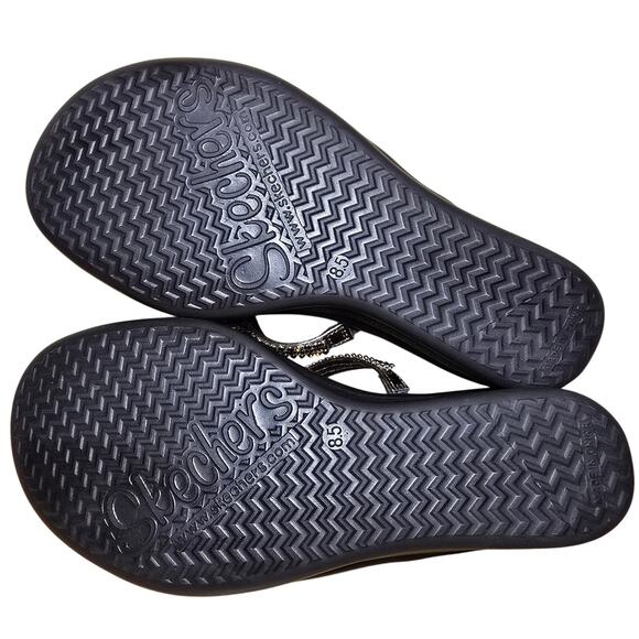 New Without Box Skechers Brown Rhinestone Memory Foam Wedge Sandals Size 8.5 - Picture 8 of 9